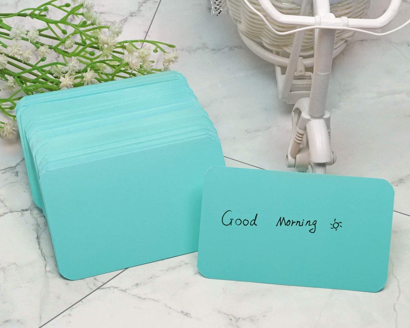 Penta Angel 100 Pcs Mini Paper Blank Gift Notes Cards DIY Craft Small Word Business Message Cards (Light Blue) - Image 5